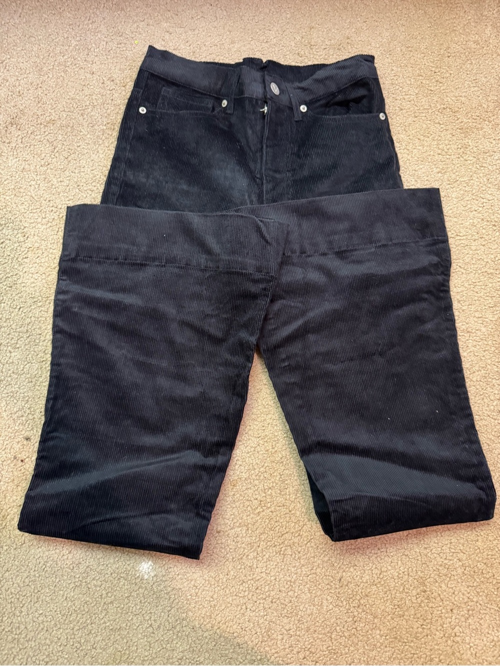 VENUS Black Ribbed Fabric Pants